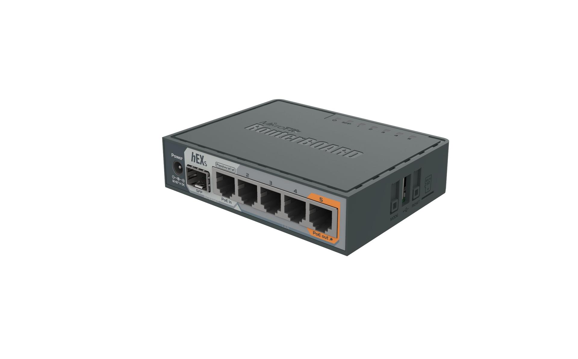 MikroTik hEX S RB760IGS 6-Port Gigabit Passive PoE+ Router